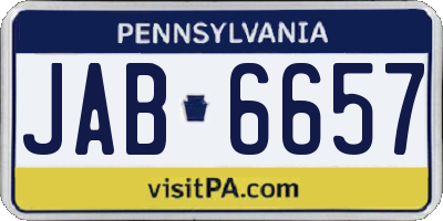 PA license plate JAB6657