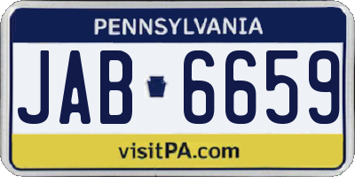 PA license plate JAB6659