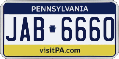 PA license plate JAB6660