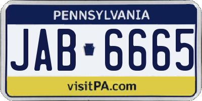 PA license plate JAB6665