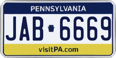 PA license plate JAB6669