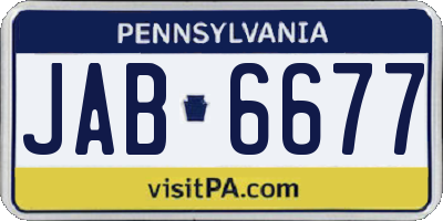 PA license plate JAB6677