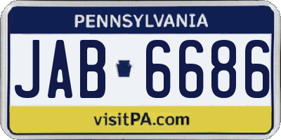 PA license plate JAB6686