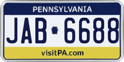 PA license plate JAB6688