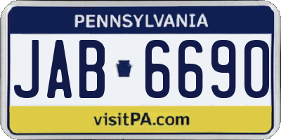 PA license plate JAB6690