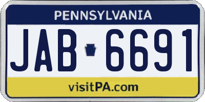 PA license plate JAB6691