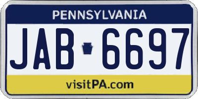 PA license plate JAB6697