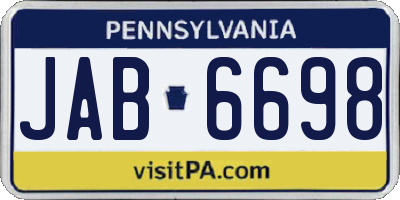 PA license plate JAB6698