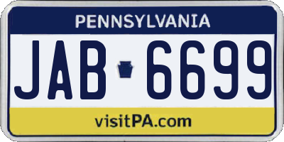 PA license plate JAB6699