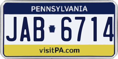 PA license plate JAB6714