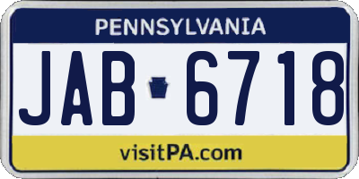 PA license plate JAB6718