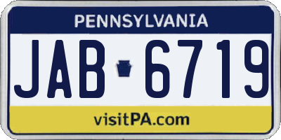 PA license plate JAB6719