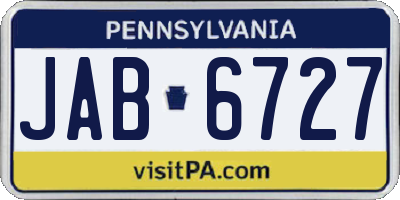 PA license plate JAB6727