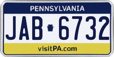 PA license plate JAB6732