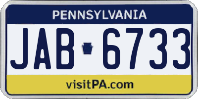 PA license plate JAB6733