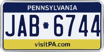 PA license plate JAB6744