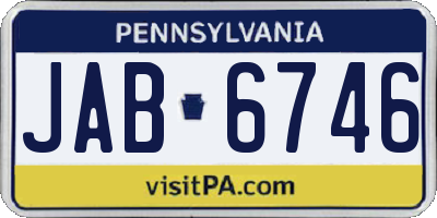 PA license plate JAB6746