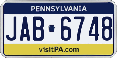 PA license plate JAB6748