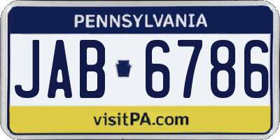 PA license plate JAB6786