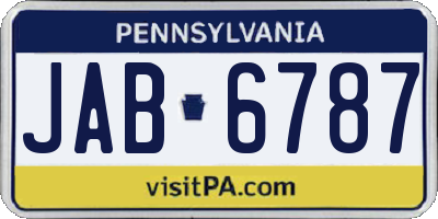 PA license plate JAB6787