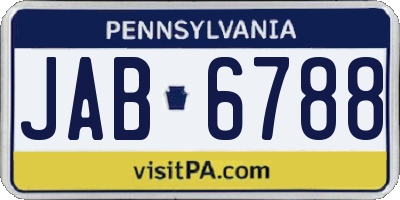 PA license plate JAB6788