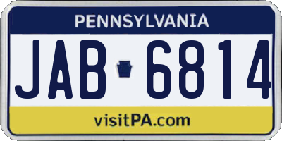 PA license plate JAB6814