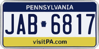 PA license plate JAB6817