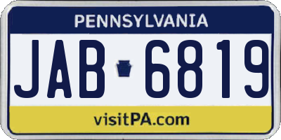 PA license plate JAB6819
