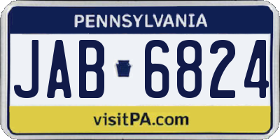 PA license plate JAB6824