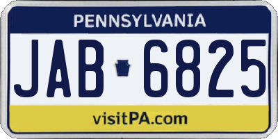 PA license plate JAB6825