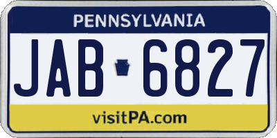 PA license plate JAB6827