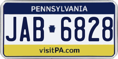 PA license plate JAB6828