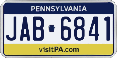 PA license plate JAB6841