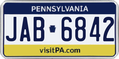 PA license plate JAB6842