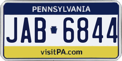 PA license plate JAB6844