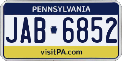 PA license plate JAB6852