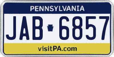 PA license plate JAB6857