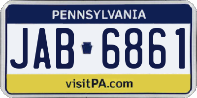 PA license plate JAB6861