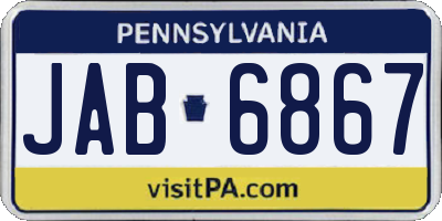 PA license plate JAB6867