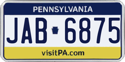 PA license plate JAB6875