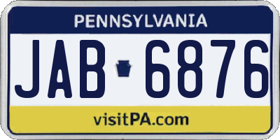 PA license plate JAB6876