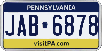 PA license plate JAB6878