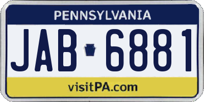 PA license plate JAB6881