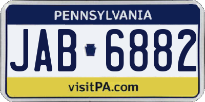 PA license plate JAB6882