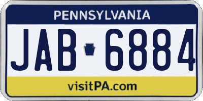 PA license plate JAB6884