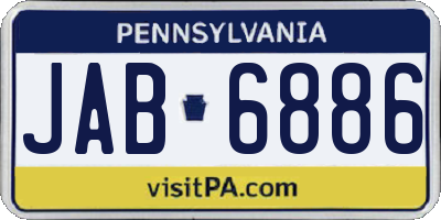 PA license plate JAB6886