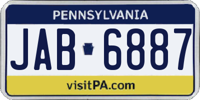 PA license plate JAB6887
