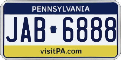 PA license plate JAB6888