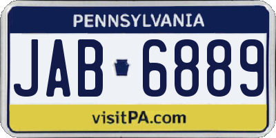 PA license plate JAB6889