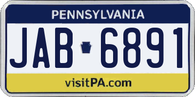 PA license plate JAB6891